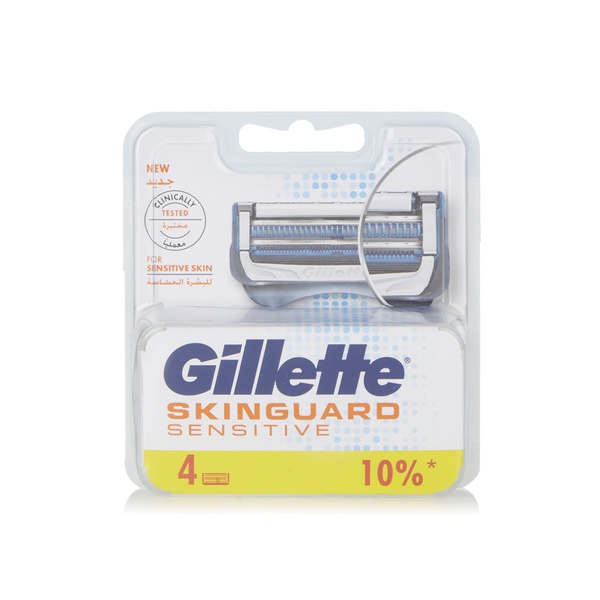 Buy Gillette skinguard mens razor blades for sensitive skin 4 blade refills in UAE