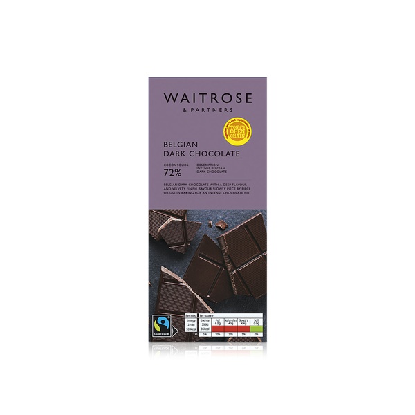 Waitrose Belgian Dark Chocolate 72% 180g