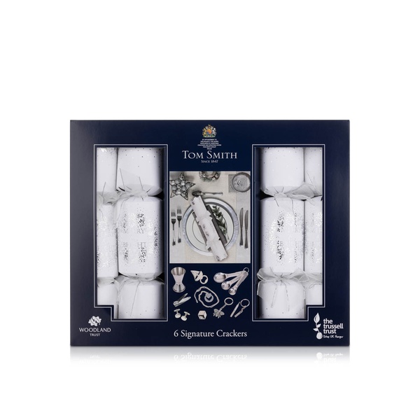 Tom Smith Silver and White Signature Christmas Crackers 6 Pack