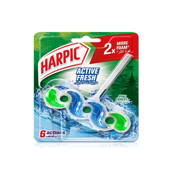Harpic Active Fresh Toilet Cleaner Rim Block Pine Forest 35g