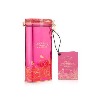 Cartwright & Butler Strawberry and White Chocolate Biscuits Tin 150g