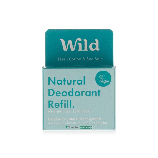 Buy Wild natural fresh cotton & sea salt refill for deodorant 40g in UAE