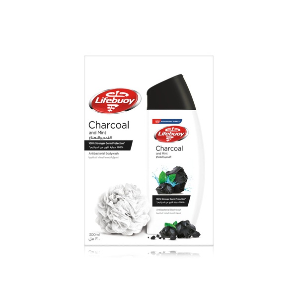 Lifebuoy Charcoal & Mint Body Wash with Loofah Kit 300ml