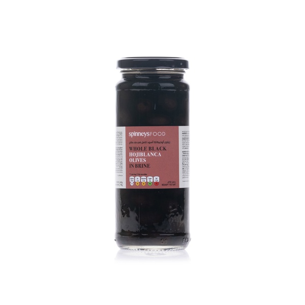 Spinneysfood Whole Black Hojiblanca Olives in Brine 340g