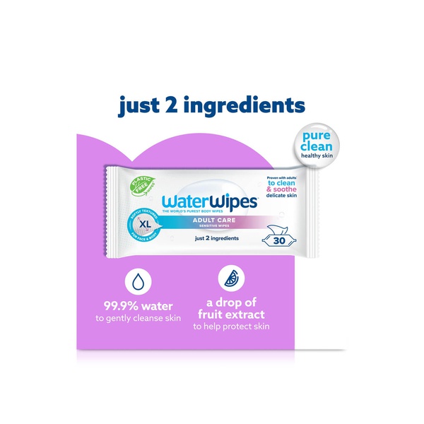 WaterWipes Adult Care Sensitive Wipes XL x 30