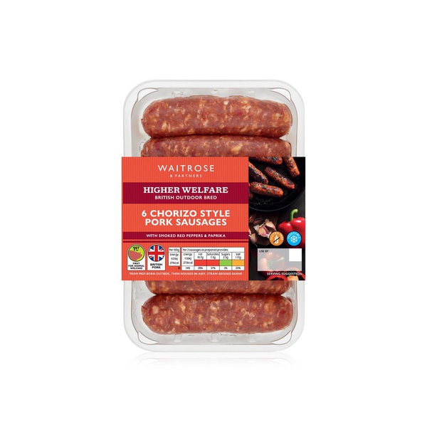 Waitrose Chorizo Style Pork Sausages x 6 400g