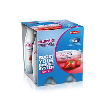 Actimel Strawberry Immunity Support Yoghurt Drink 93ml x 4