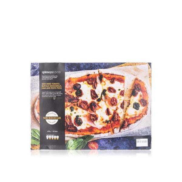 Spinneysfood Frozen Sourdough Tomato Buffalo Mozzarella Ham And Pesto Pizza 500G