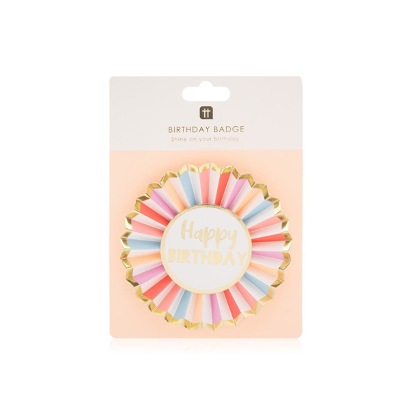 Talking Tables Happy Birthday Rose Gold Paper Badge
