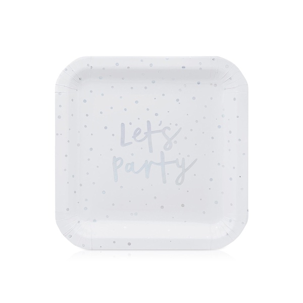 Hootyballoo Iridescent Let's Party Plastic Plates 9 inch x 8