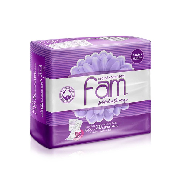 Fam Sanitary Pads Folded with Wings Super x 30
