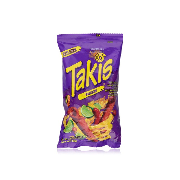 Buy Takis fuego pepper lime tortilla chips 56g in UAE