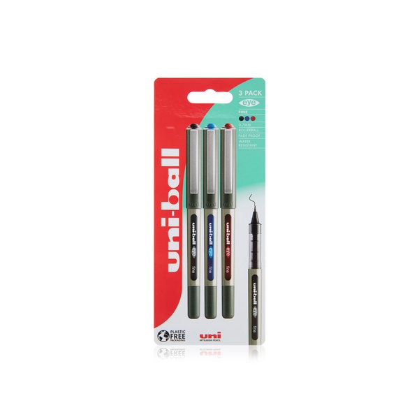 Uni-Ball Eye Fine Rollerball Pens Assorted 3 Pack