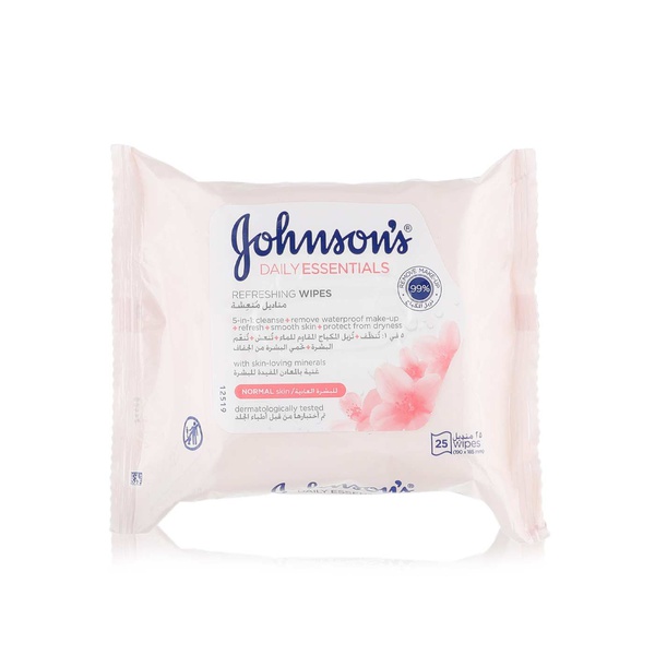 Johnson's refreshing wipes normal skin x25 Spinneys UAE