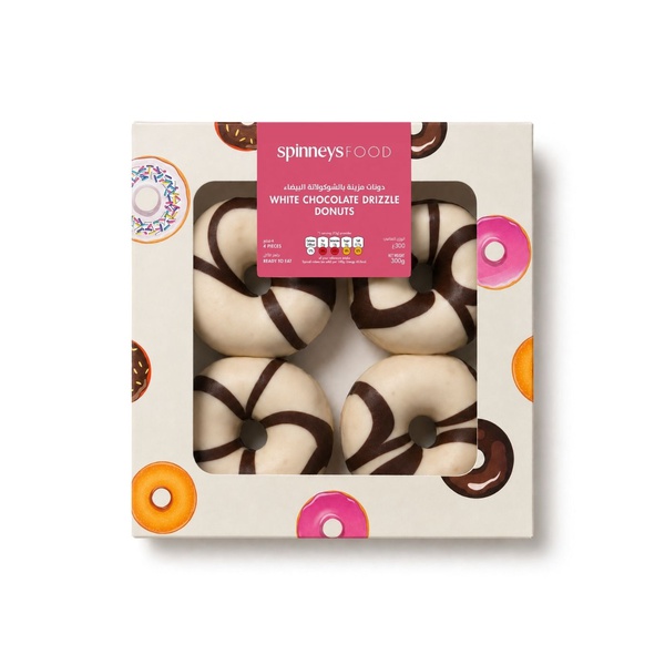 White Chocolate Drizzle Donuts 75g x 4