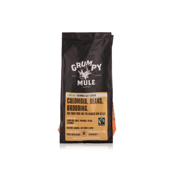 Buy Grumpy Mule organic Colmbian café equidad whole coffee beans 227g in UAE