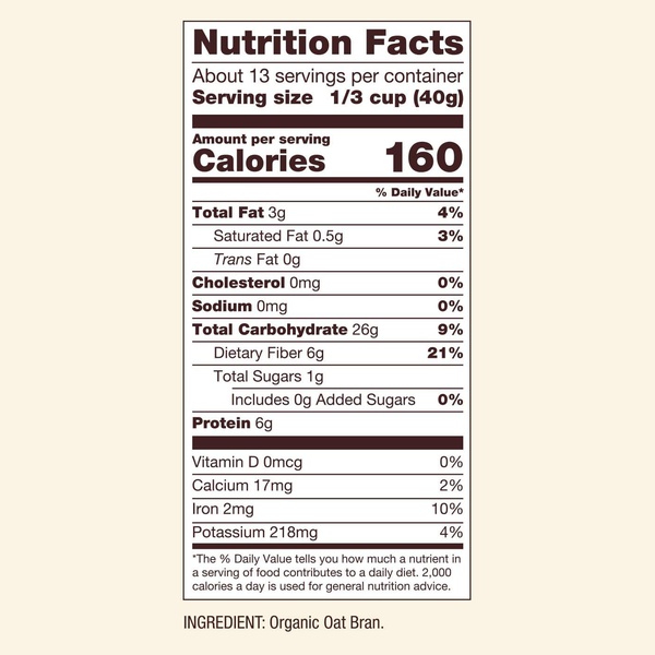 Bob's Red Mill High Fibre Oat Bran Cereal 510g