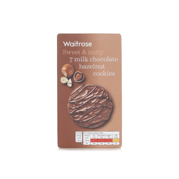 اشتري Waitrose milk chocolate hazelnut cookies 150g في الامارات