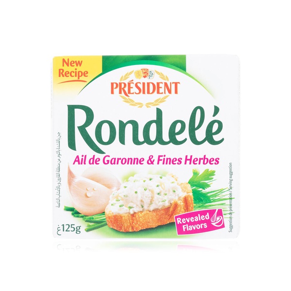 اشتري President rondele spreadable cheese with garlic and herbs 125g في الامارات