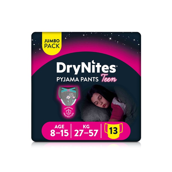 Huggies Drynites Pyjama Pants 8-15 Year Old Girls 13s