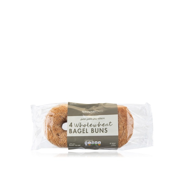 Spinneysfood Whole Wheat Bagel Buns x 4