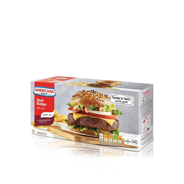 Americana Frozen Jumbo Beef Burgers x 4 400g