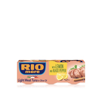Rio Mare Light Meat Tuna in Olive Oil with Lemon and Black Pepper 3 x 80g