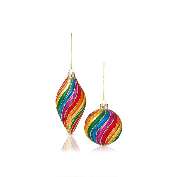 Premier Twist Glass Rainbow Bauble 110mm