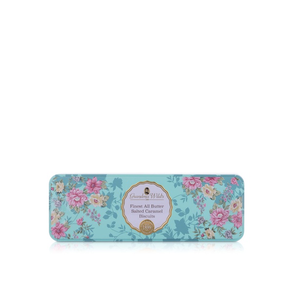 Grandma Wild's All Butter Salted Caramel Biscuits Victorian Floral Tin 150g