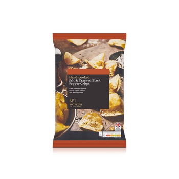 Waitrose No.1 Hand Cooked Salt & Cracked Black Pepper Crisps 150g
