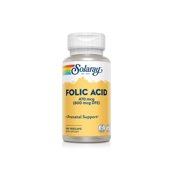 Solaray Folic Acid 800mcg Capsules x 100