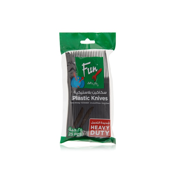 اشتري Fun Plastic Knives Heavy Duty Black 25s في الامارات