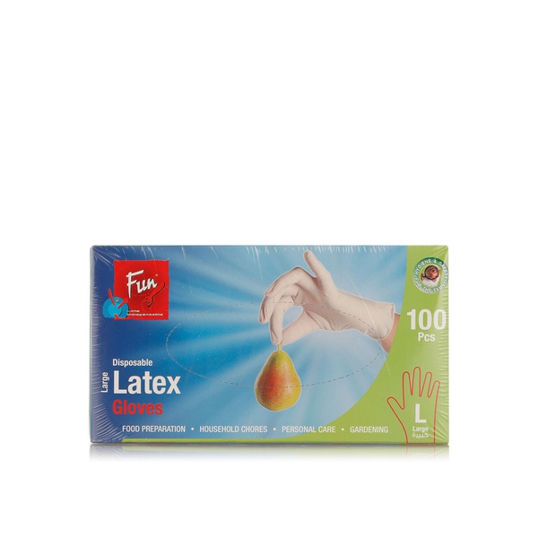 اشتري Fun disposable latex gloves large x100 في الامارات