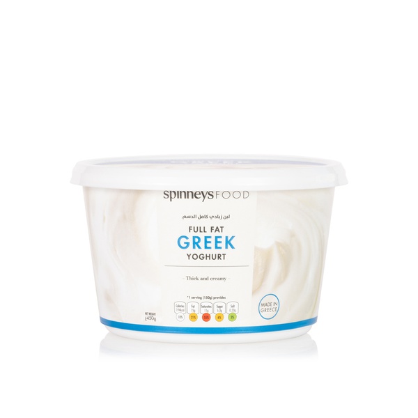 Buy Spinneysfood Full Fat Greek Yoghurt 450g in UAE