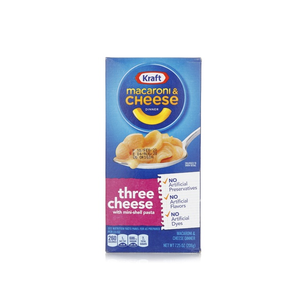 Buy Kraft mac and cheese three cheeses 206g in UAE