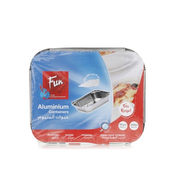 Fun Aluminium Rectangular Container with Lid 10 Piece