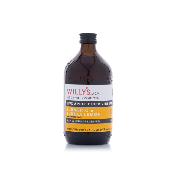 Willy's Organic Apple Cider Turmeric and Eureka Lemon Vinegar 500ml