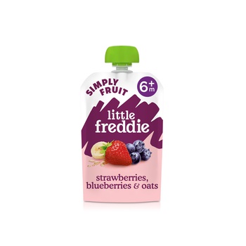 Little Freddie Organic Strawberries, Blueberries & Oats Baby Food Pouch 100g (+6m)