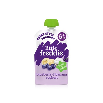 Little Freddie Organic Blueberry & Banana Greek Style Yoghurt Baby Food Pouch (+6m) 100g