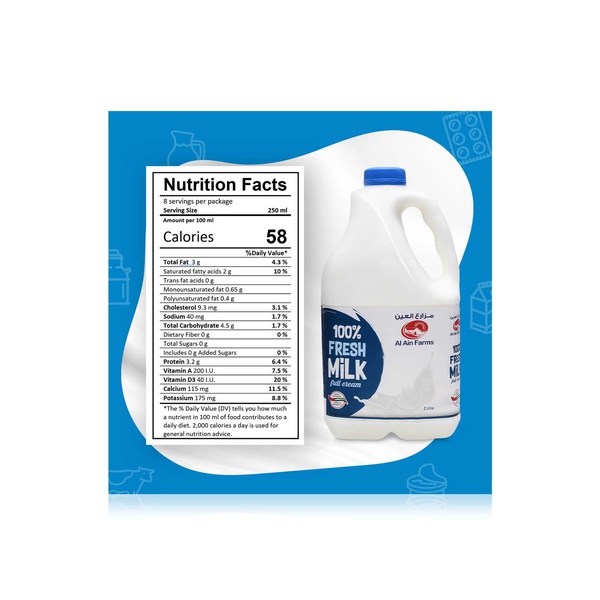 Al Ain Farms Full Cream Milk 2 litre
