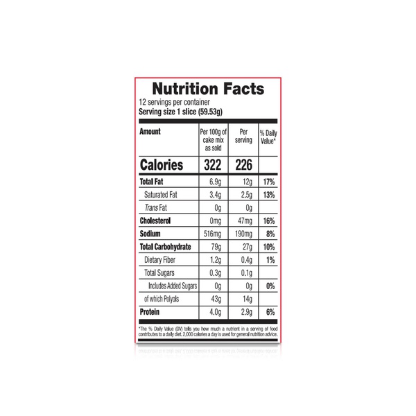 Betty Crocker Sugar-Free Vanilla Cake Mix 400g