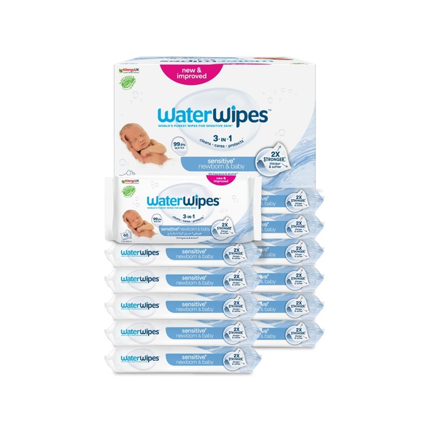 WaterWipes Sensitive+ Newborn & Baby 99.9% Water Wipes x720