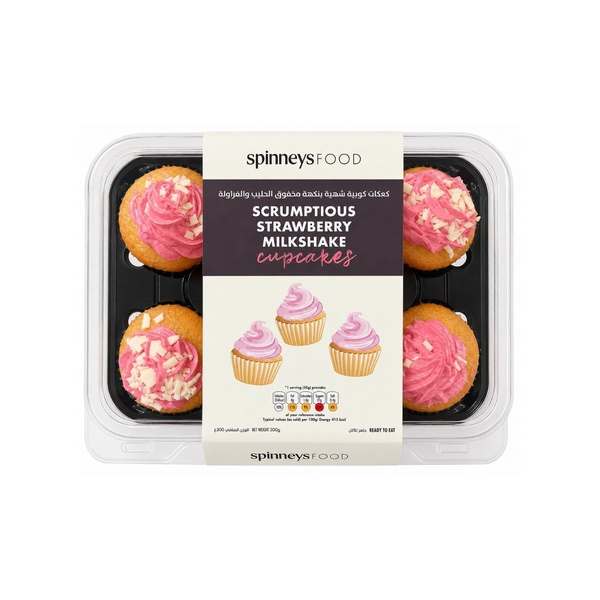 Spinneysfood Strawberry Milkshake Cupcakes 6s 300g