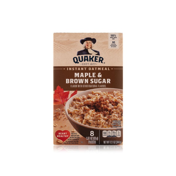 اشتري Quaker maple and brown sugar oatmeal 8 sachets 344g في الامارات