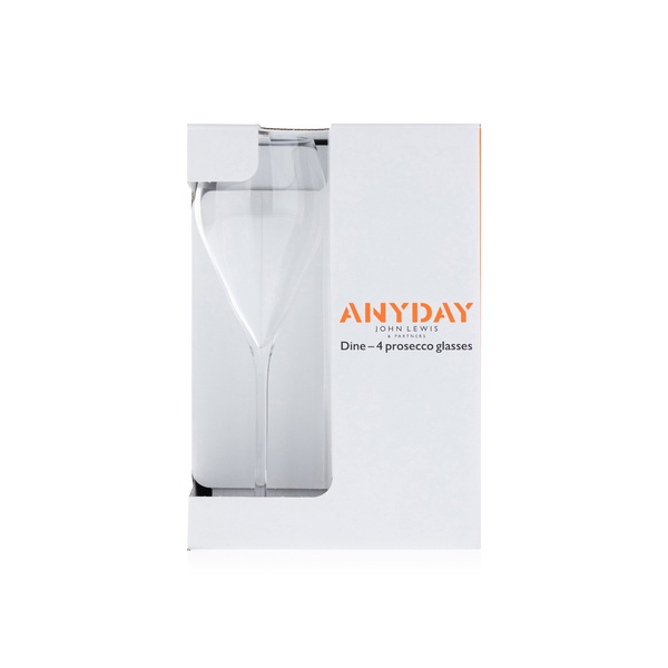 John Lewis Dine Prosecco Flute Glasses 220ml 4 Pack