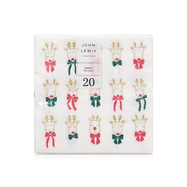 John Lewis Gold Reindeer Napkins 33cm x 20