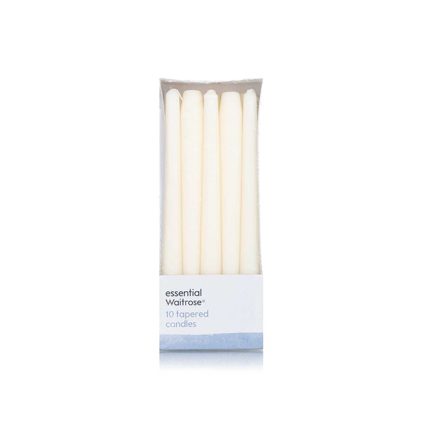 Waitrose Essential Ivory Tapered Candles x 10