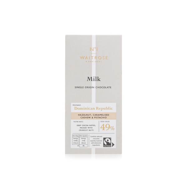 Waitrose No.1 milk chocolate with hazelnut & cashew 100g Spinneys UAE