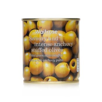 Waitrose Stuffed Green Olives with Anchovy 200g