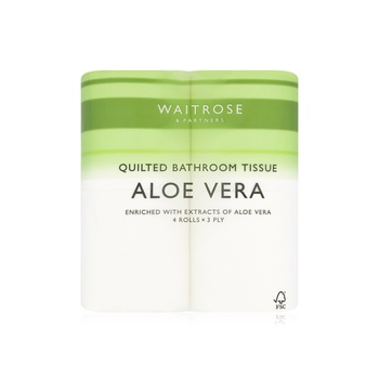 Waitrose Bathroom Tissue with Aloe Vera Extracts 3ply x 4 Rolls